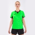 Koszulka sportowa damska Joma Toletum turkusowo fluo zielono czarna 901045.021
