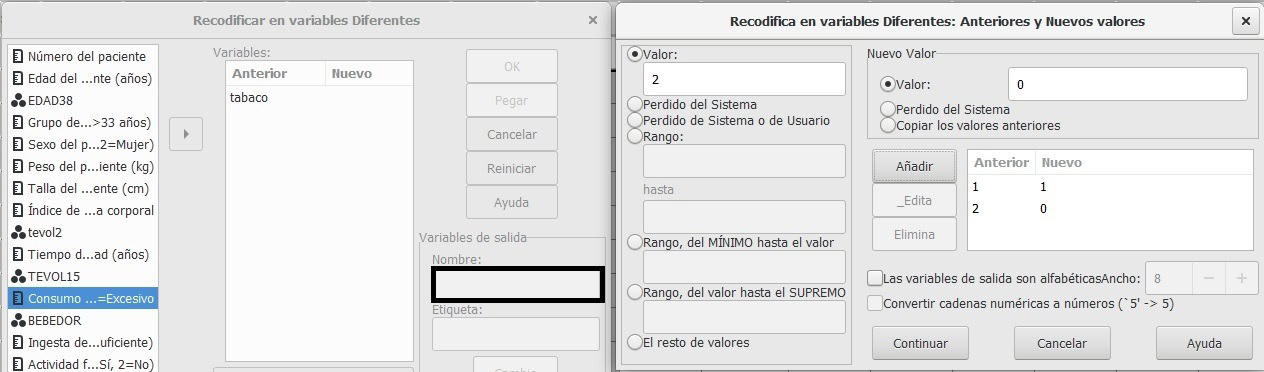 Recodificar en distintas variables con PSPP