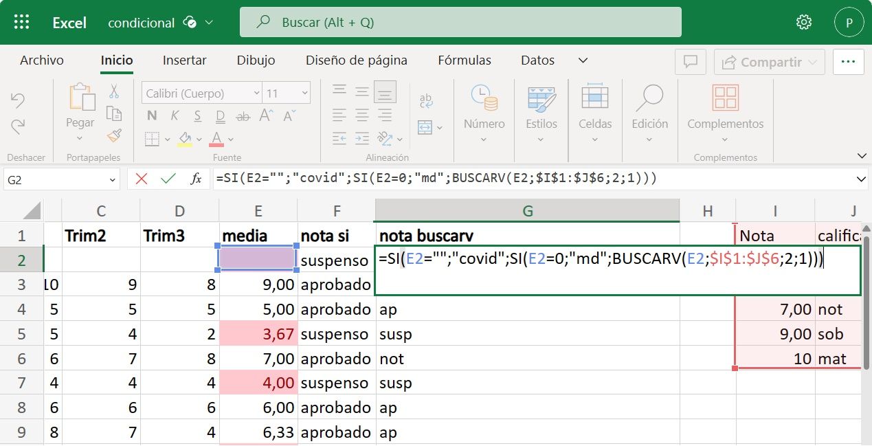 buscarv coincidencia exacta en Excel 365
