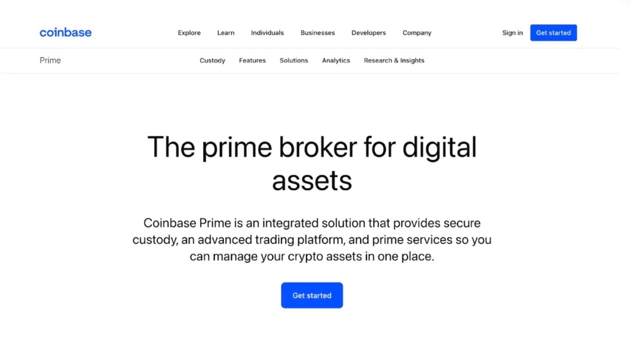 Image of Coinbase website