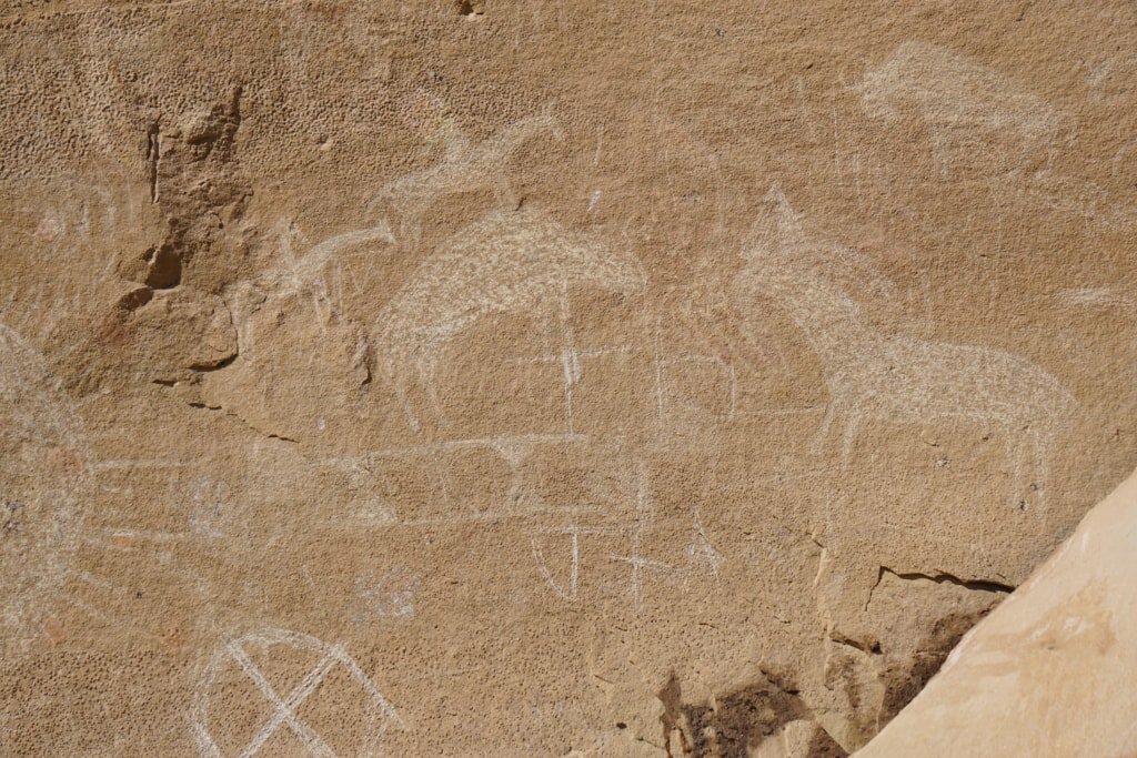 Petroglyphs ng Utah Sego Canyon 11 Ute people petroglyphs sa Sego Canyon Utah