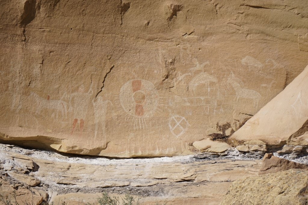 Petroglyphs ng Utah Sego Canyon 9 Ute people petroglyphs sa Sego Canyon Utah