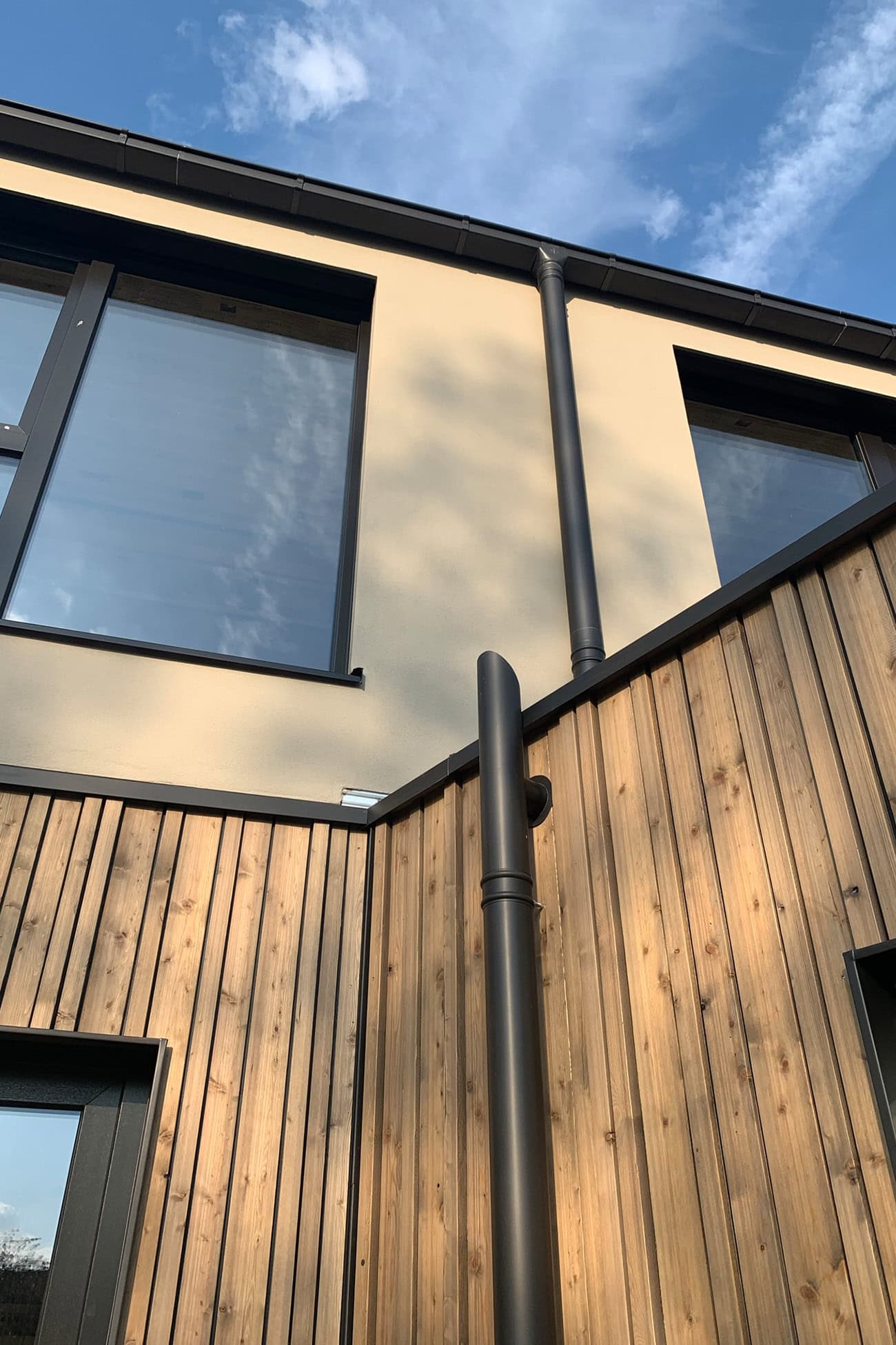 Holzbau, Architektur, Nachhaltigkeit, Bauen, Neubau, Einfamilienhaus, Fassade, Fenster, Detail