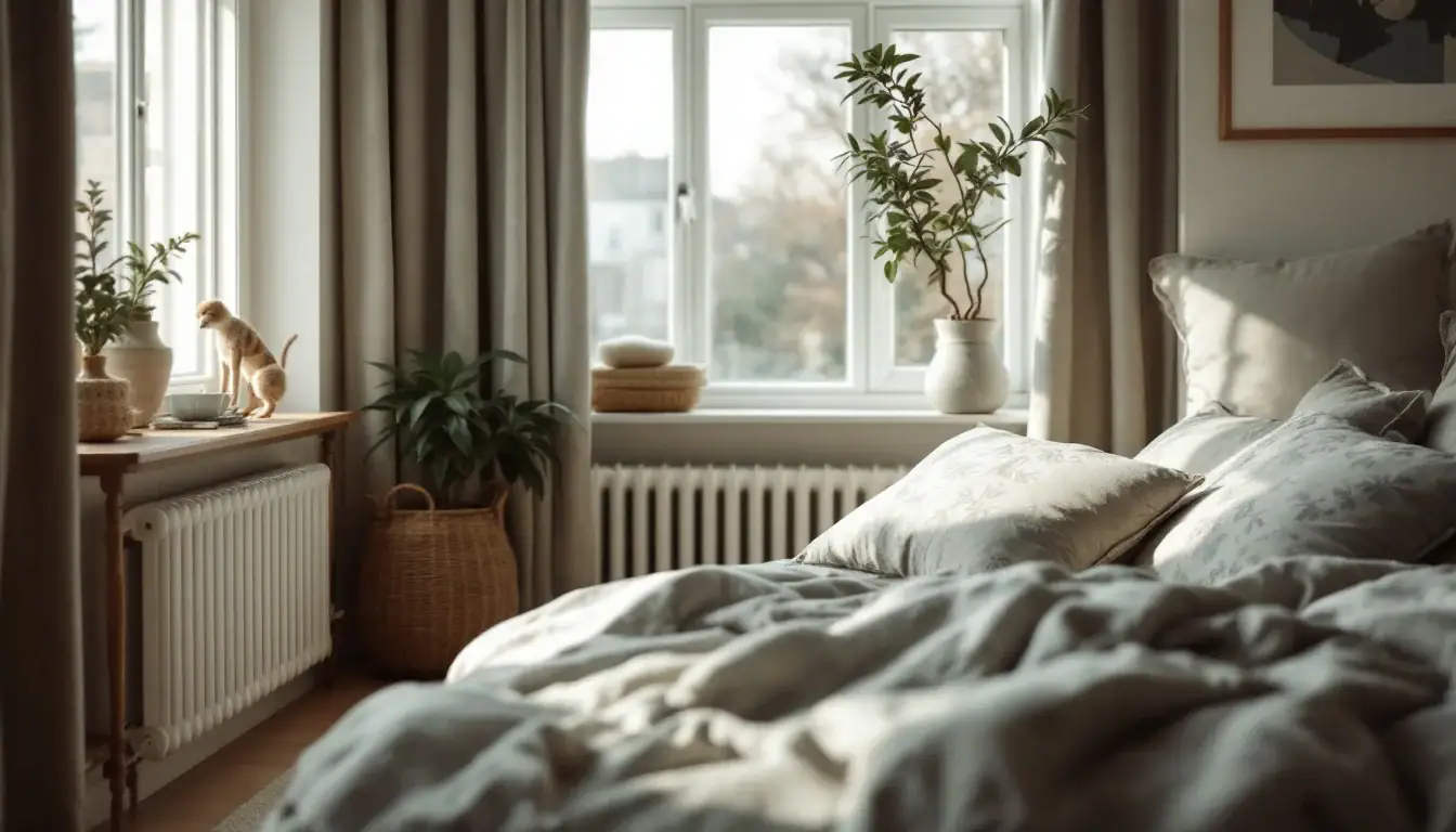How Vastu Affects Home Energy — A tranquil UK bedroom with harmonious furniture placement, abundant light, and V