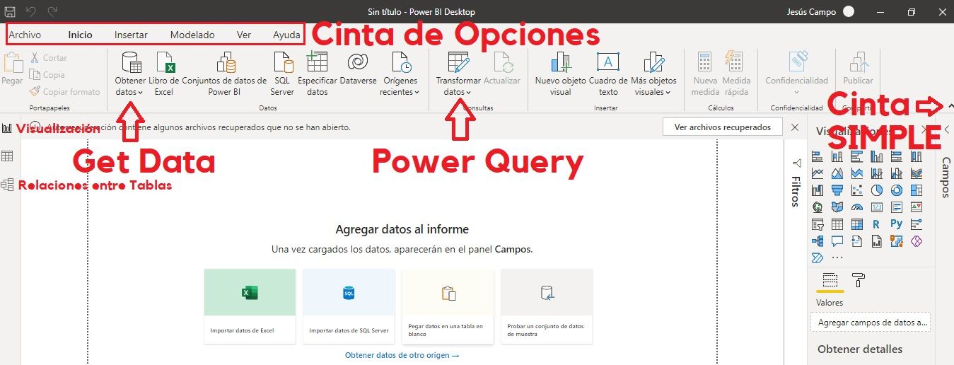 Opciones Power BI Desktop
