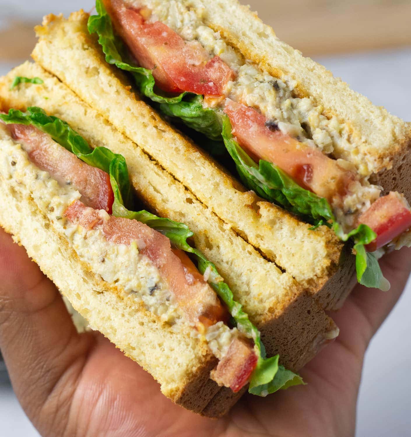 vegan tuna salad sandwiches