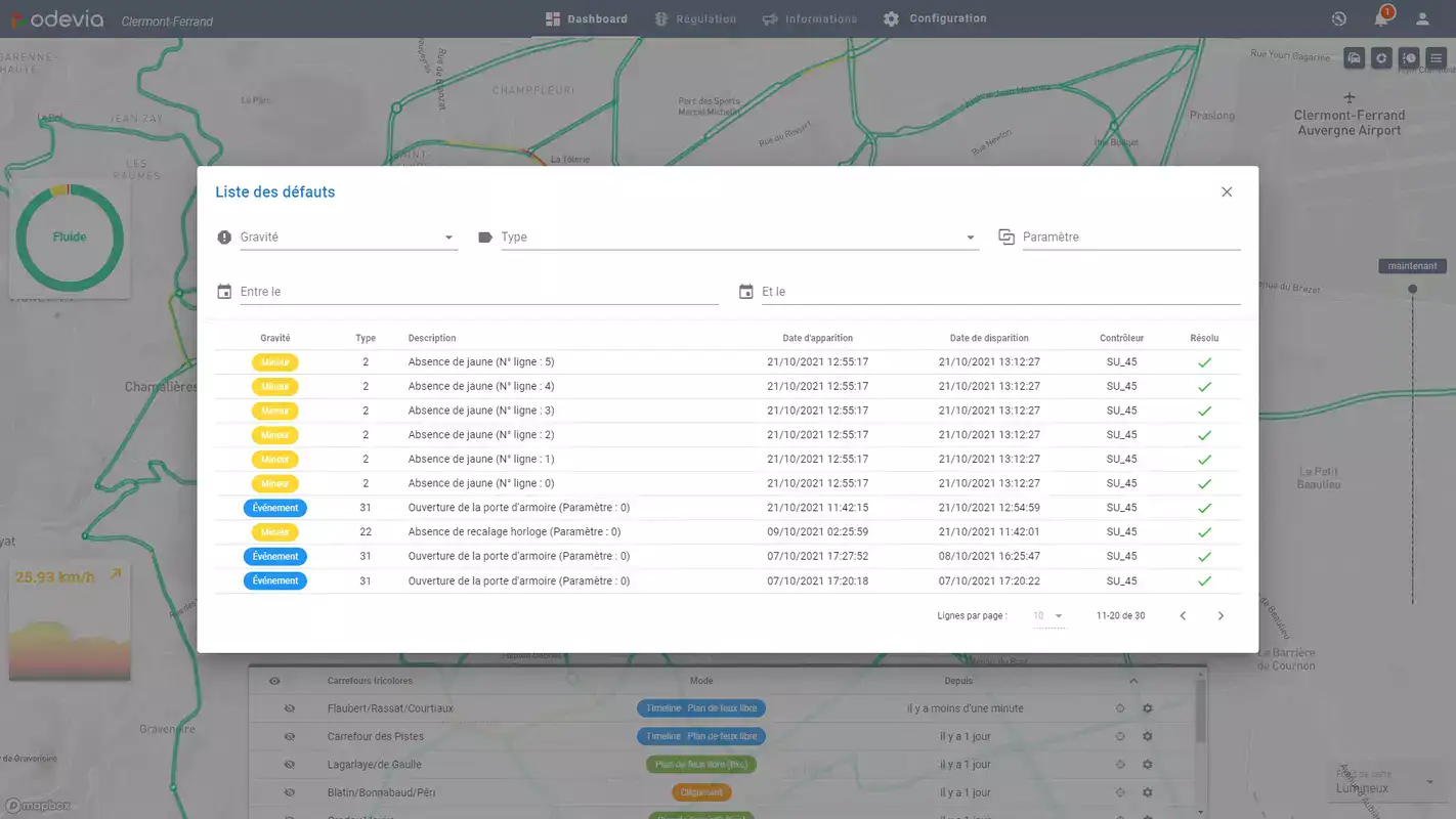 Odevia - Liste des défauts