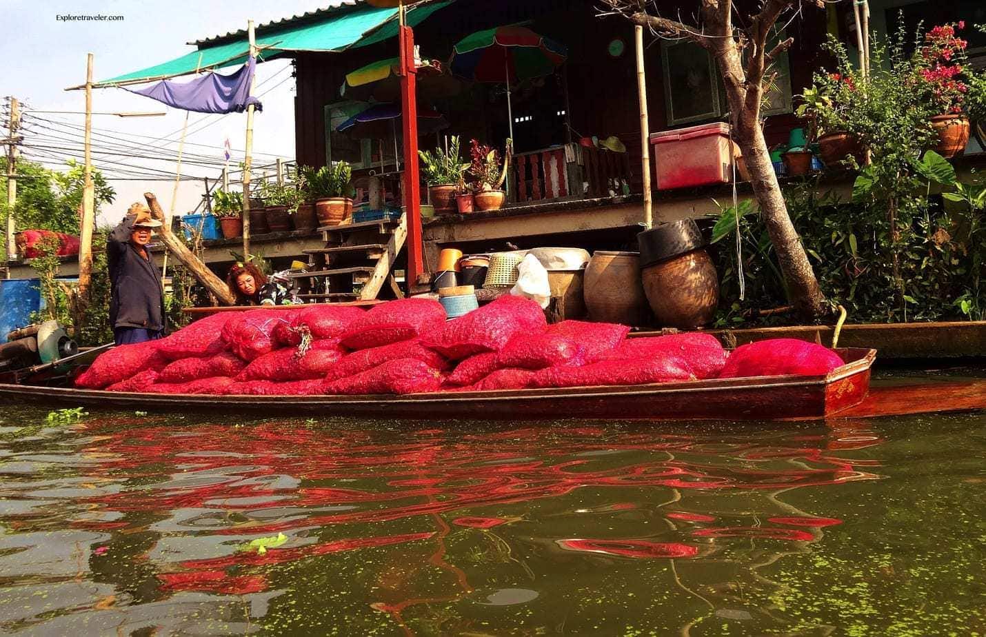Bangkok Thailand Reise- und Abenteuerführer 20 Transport entlang des schwimmenden Marktes von Damnoen Saduak