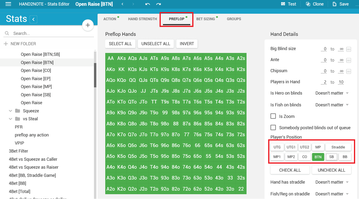 hand2note create stat set position