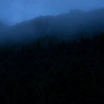 日没後の三段峡付近。広島