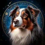 Aquarius zodiac and Australian sheperd dog