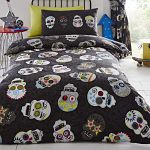 Ropa-De-Cama-Calaveras-Homespace-Muchachos-Reversible-almohadón-sábanas-de-cama-con-calaveras