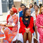 Guests sit together and listen during the Style, Shop & Sip event with Connie Oluoch.