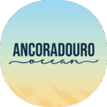 AncoraDouro Ocean logo com fundo colorido, representando o compromisso com a sustentabilidade e preservação do oceano.