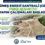 BOZDOĞAN BELEDİYESİ’NİN DÜNYA BANKASI FİNANSMANIYLA KAVAKLI MAHALLESİ’NDE HAYATA GEÇİRDİĞİ GÜNEŞ ENERJİ SANTRALİ (GES) PROJESİ’NDE ÇALIŞMALAR SÜRÜYOR. İLBANK İZMİR BÖLGE MÜDÜRÜ İZZET GÜNAL VE BERABERİNDEKİ HEYETLE PROJENİN SON DURUMUNU DEĞERLENDİREN BELEDİYE BAŞKANI MUSTAFA GALİP ÖZEL, YATIRIMIN HER AŞAMASINI YAKINDAN TAKİP ETTİKLERİNİ BELİRTTİ.