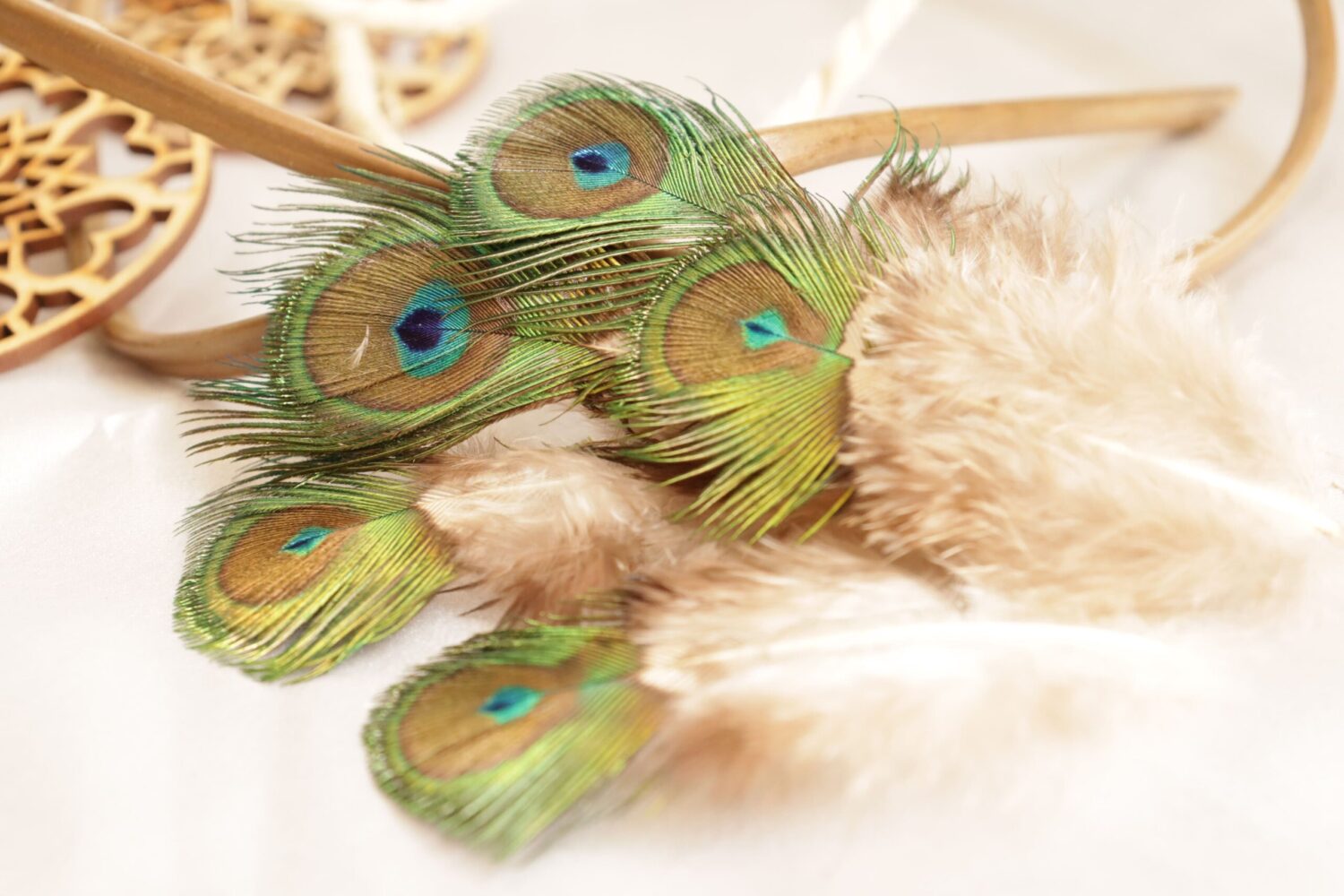 Plumas de pavo real pequeñas