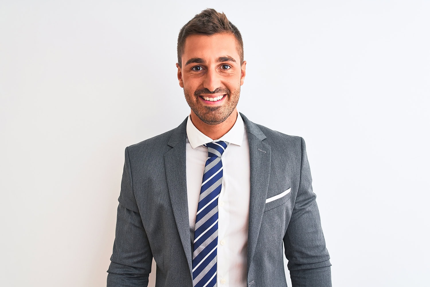 Private Money Lender Male in Gray Suit