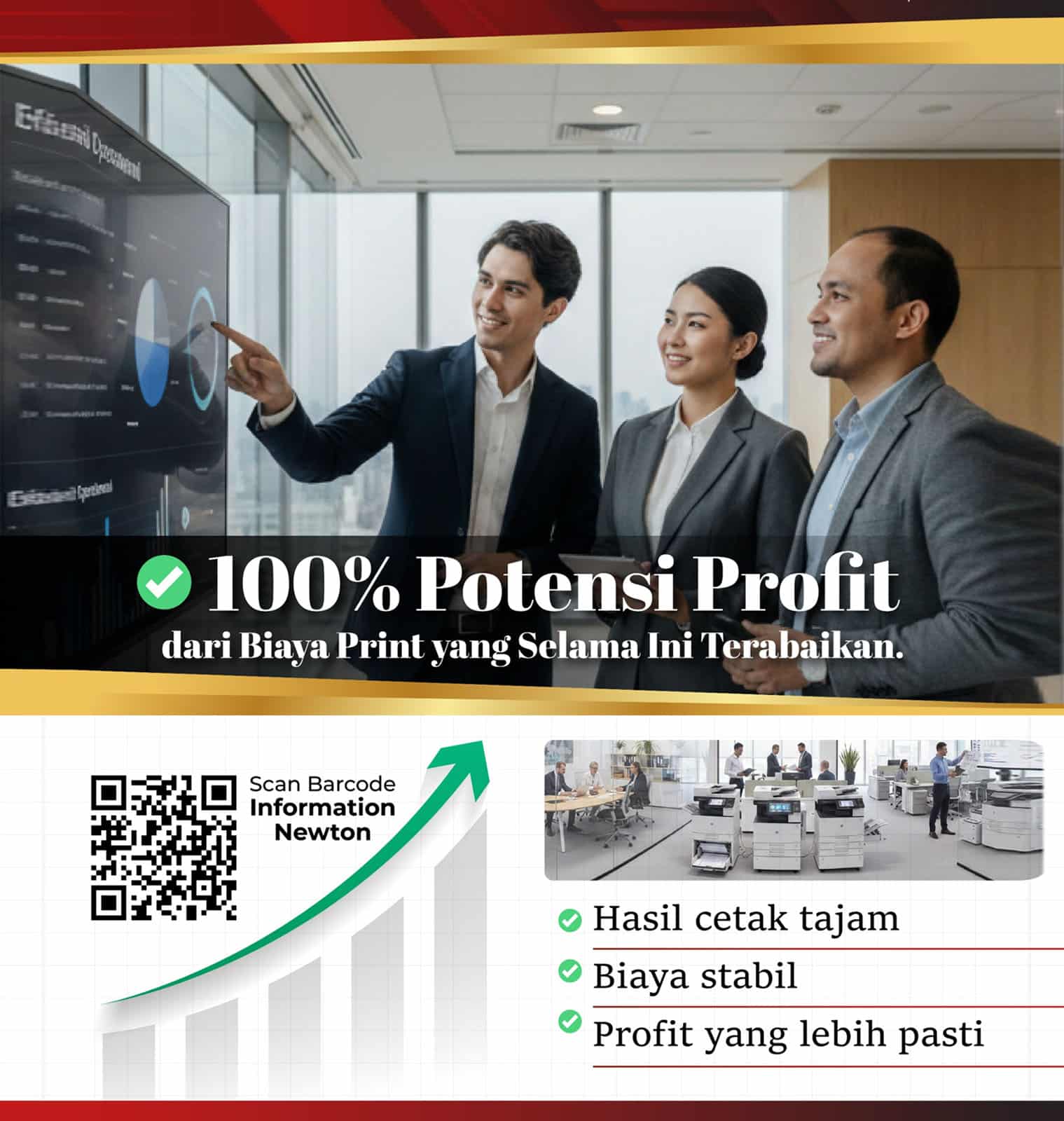 sewa printer newton 100% profit
