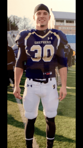 Nick Farmer, a sophomore recreation and sport major, played football here at Shepherd for a season but quit to focus on academics.