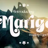 Marige display typeface is a family of 9 weights that make it easy to create visual typography designs ranging from thin to black