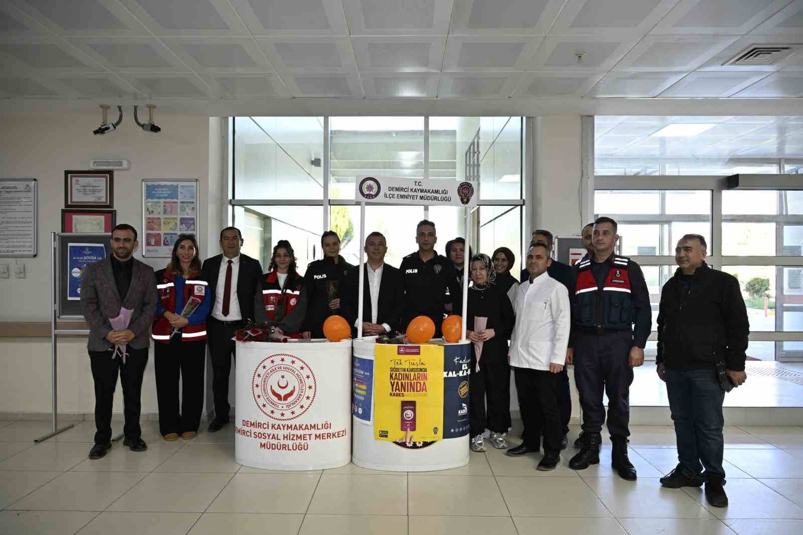 Demirci’de kadına yönelik şiddete karşı farkındalık çalışması yapıldı