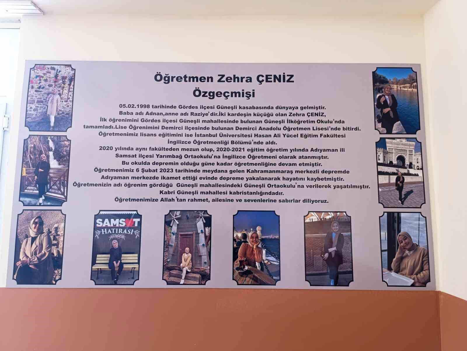 Depremin yıldönümünde Gördesli şehit öğretmene vefa