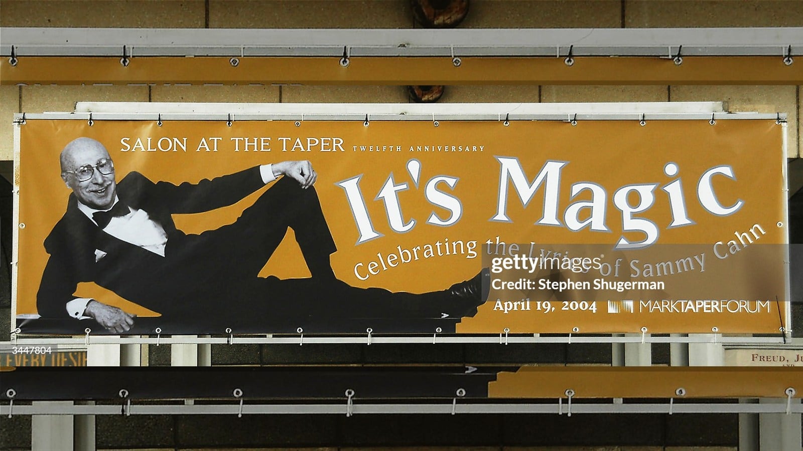 Salon XII at the Taper: "It's Magic" LOS ANGELES, CA - APRIL 19: (U.S. TABS AND HOLLYWOOD REPORTER OUT) A sign above the entrance of Salon XII at the Taper: "It's Magic" celebrating the musical legacy of songwriter Sammy Cahn at the Taper Forum on April 19, 2004 in Los Angeles, California. (Photo by Stephen Shugerman/Getty Images)