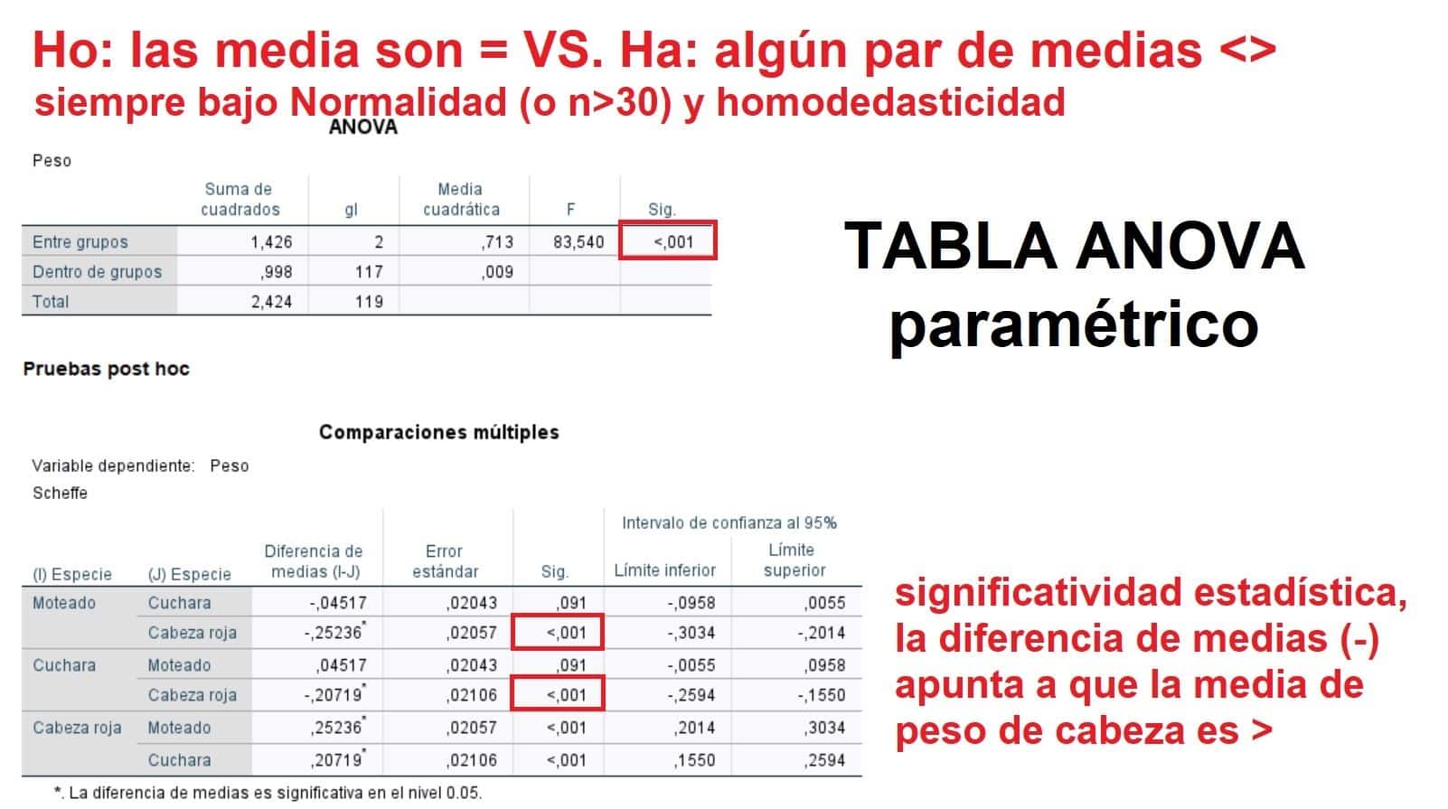 ANOVA con pruebas Post Hoc