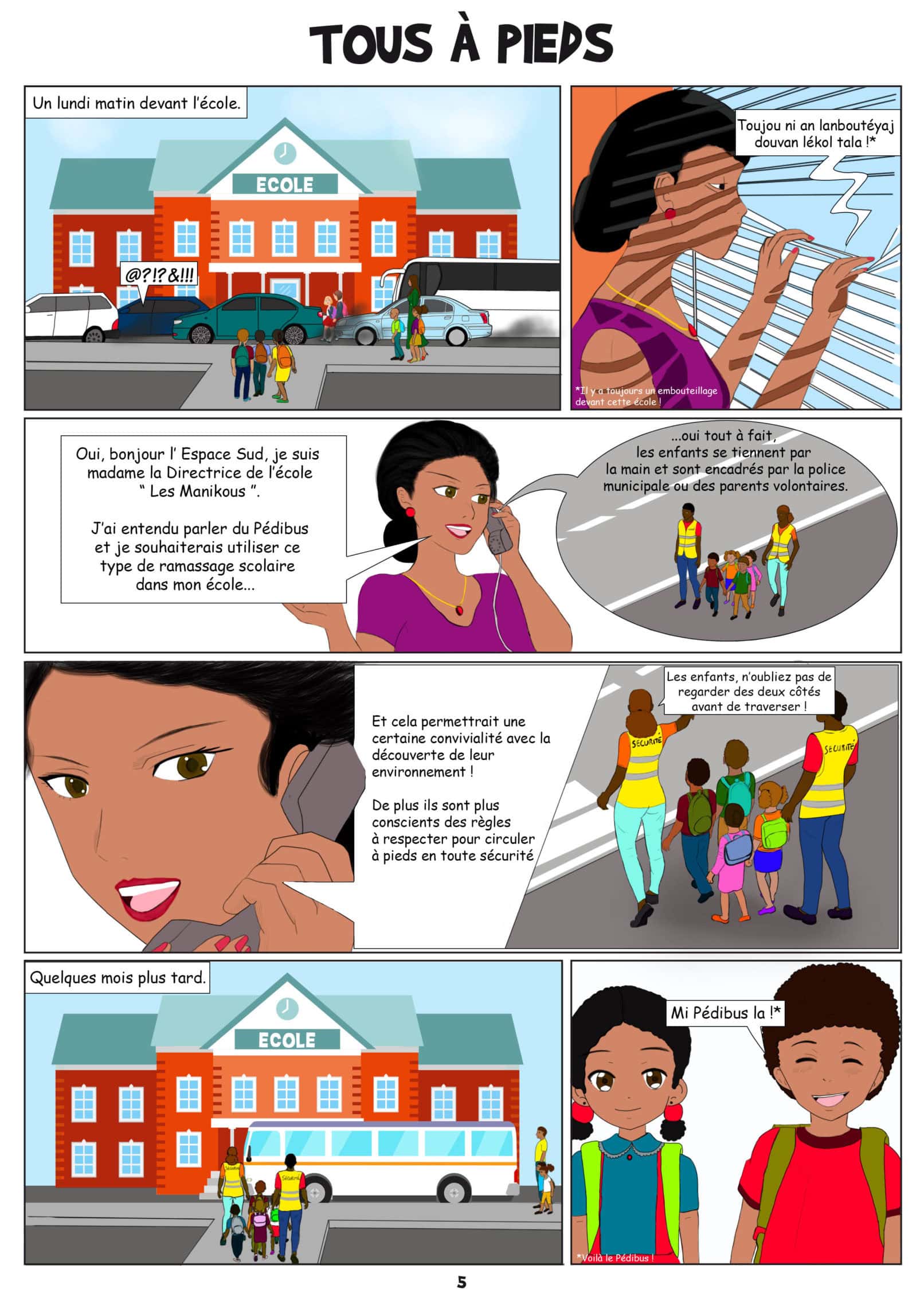 Création d'une bande-dessinée en Martinique par Ludivine Labridy pour tous à pieds