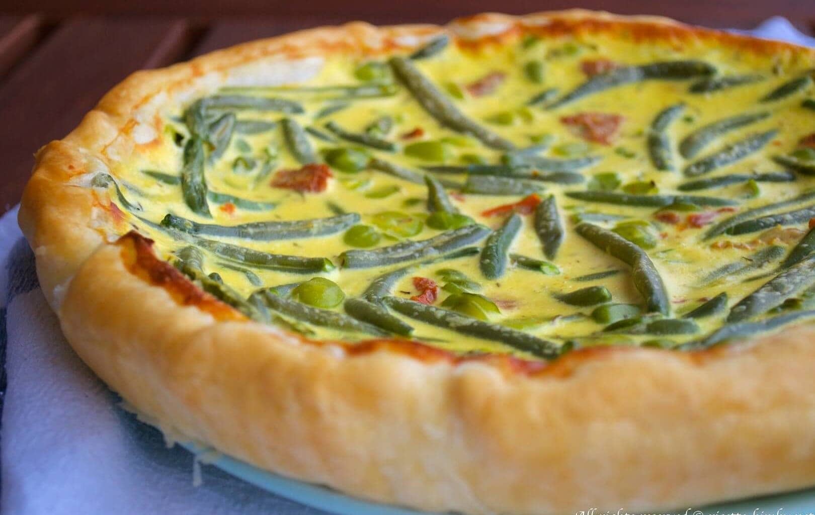 Torta salata fave e fagiolini Bimby