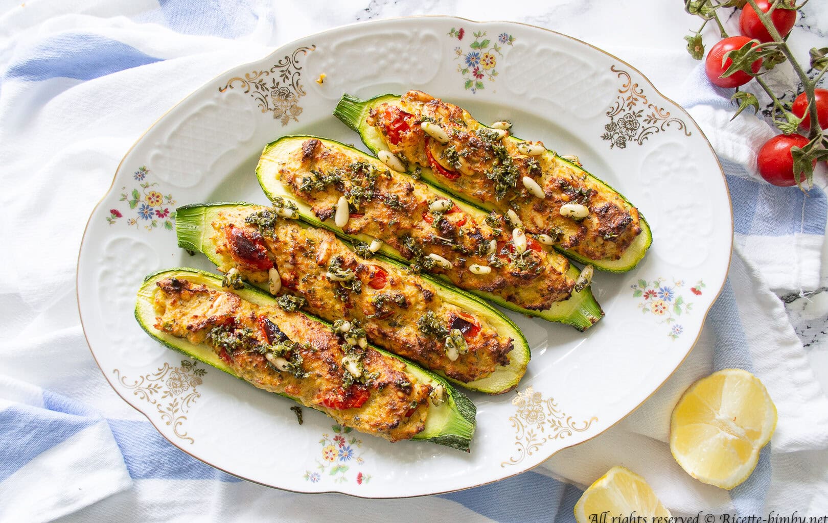 Zucchine ripiene con salsa di pinoli Bimby