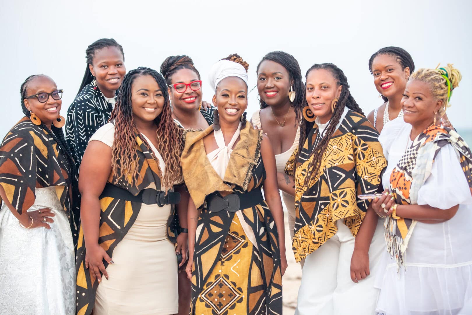 Black Women Wearing Mudcloth