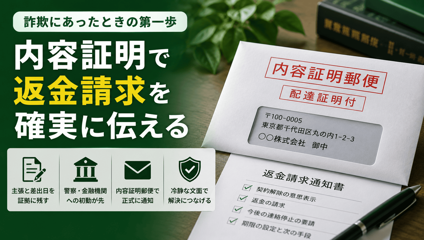 詐欺に遭った・疑いがあるときの内容証明|先にやるべき初動、送る相手、書き方と限界を実務で整理