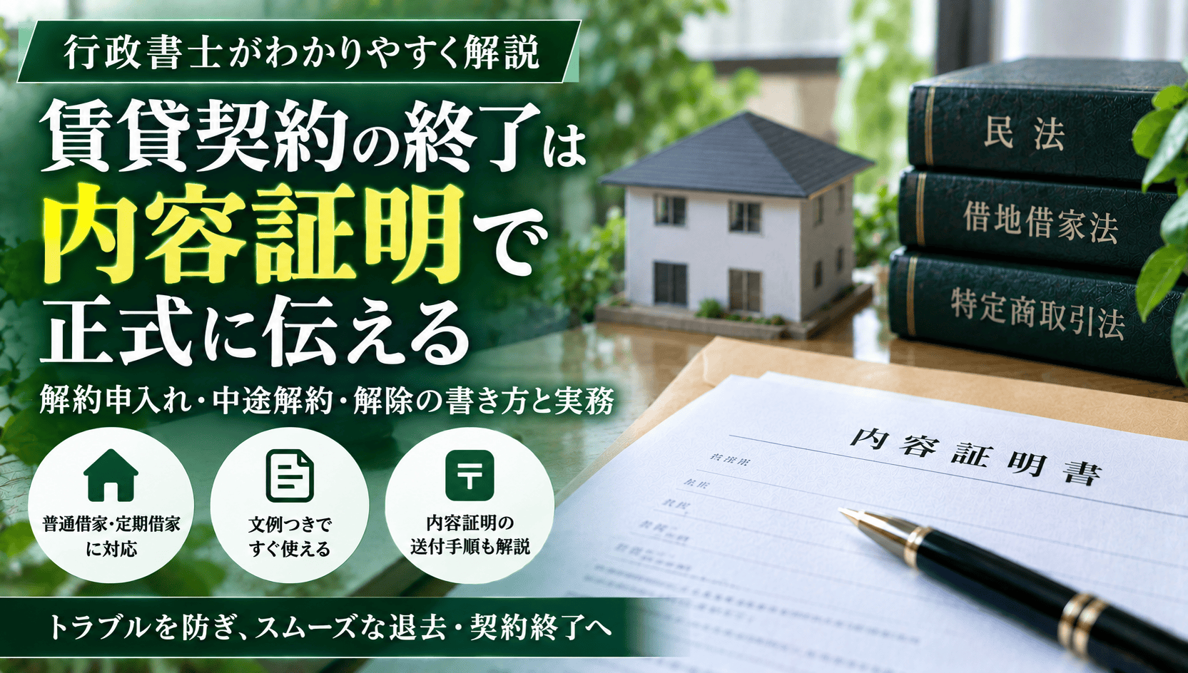 賃貸契約の解除を内容証明で通知する文例|普通借家・定期借家・貸主違反別の書き方と送付手順