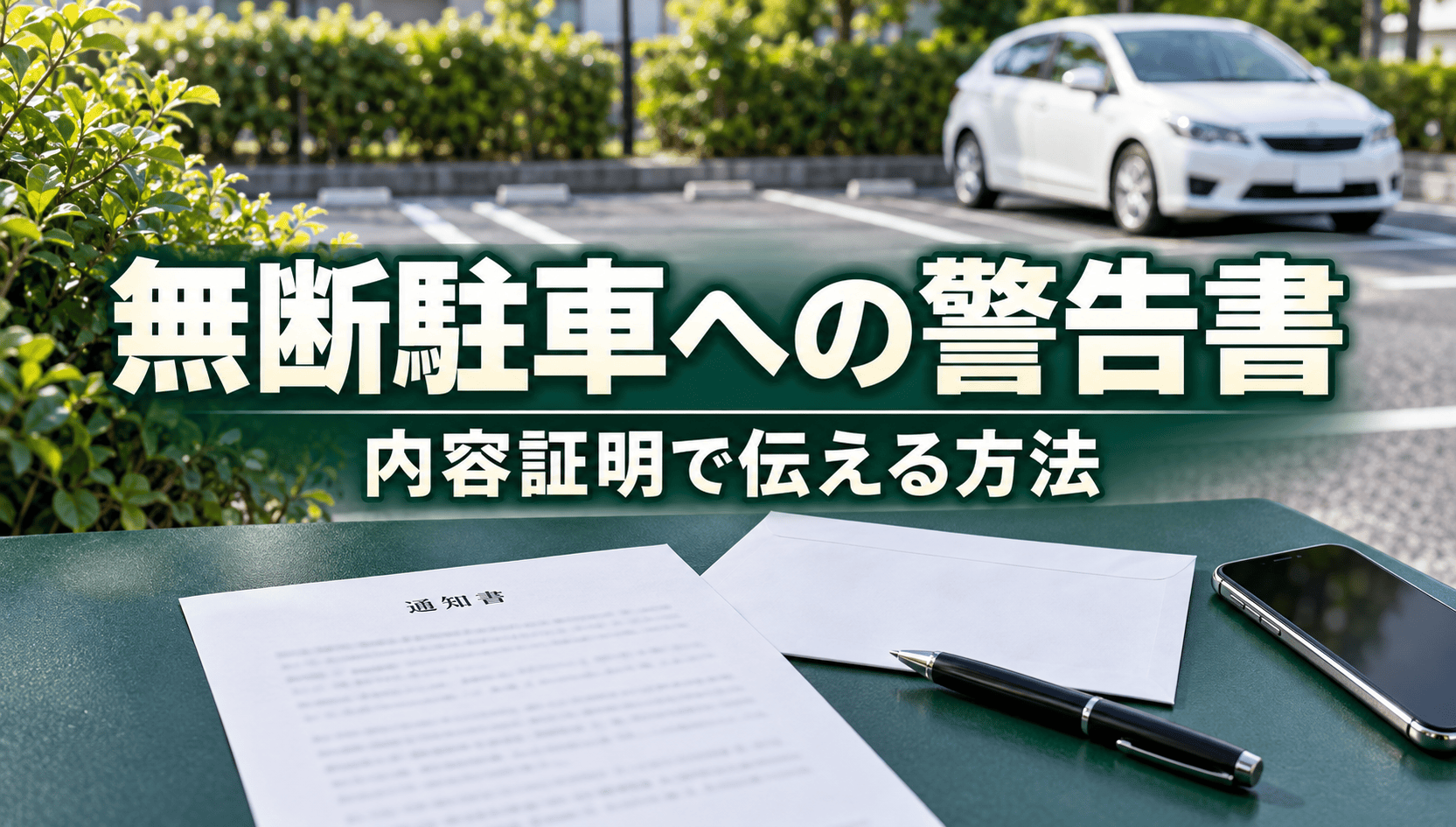 無断駐車をやめさせる警告書を内容証明で送る方法｜車両記録・要求事項・注意点