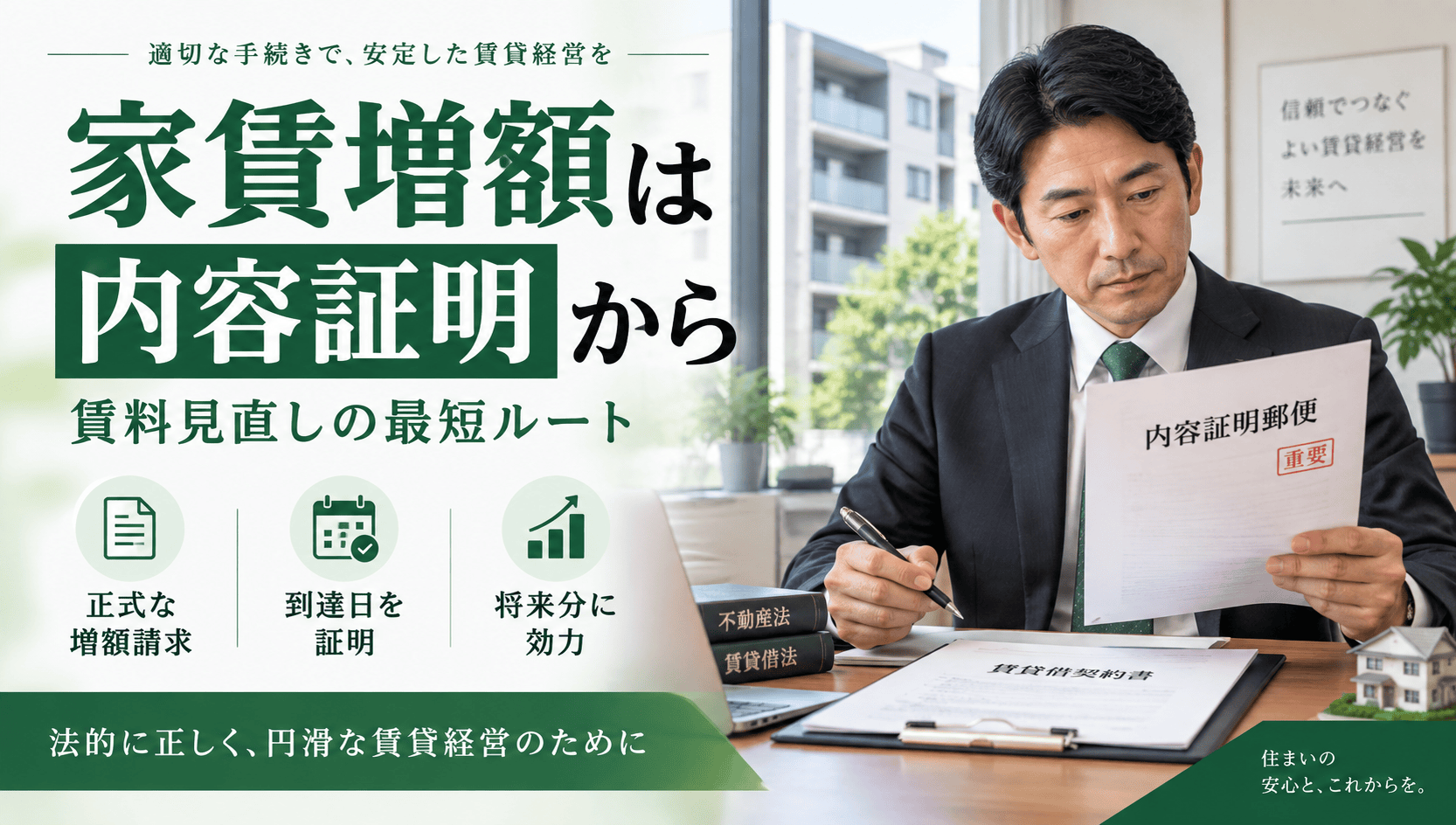 賃料増額を内容証明で通知する実務｜効力発生日・文面設計・送付手順