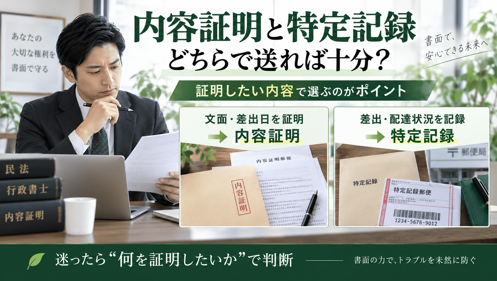 内容証明と特定記録の違いを最短で理解する|何を証明したいかで使い分ける