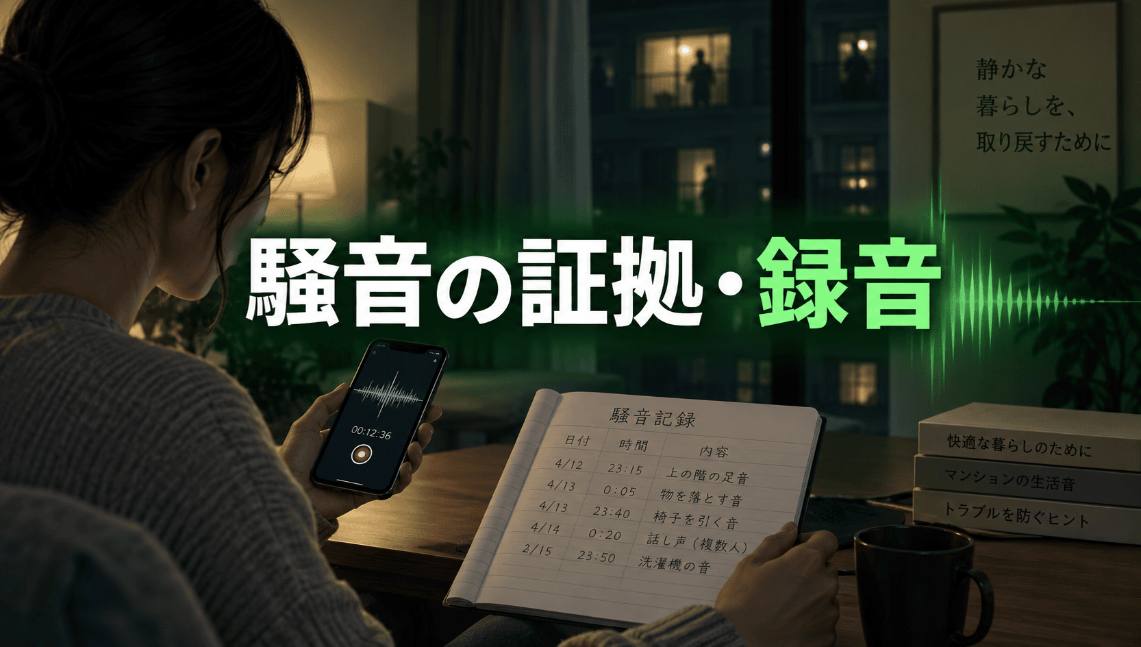 騒音の証拠はどう残す?録音・騒音計・騒音日誌の正しい記録方法