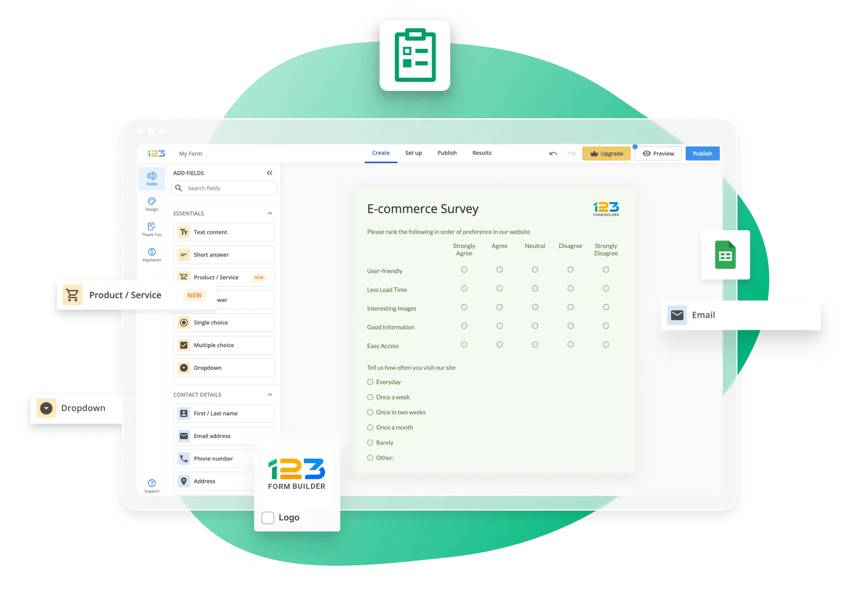survey Image showing a 123FormBuilder e-commerce survey template