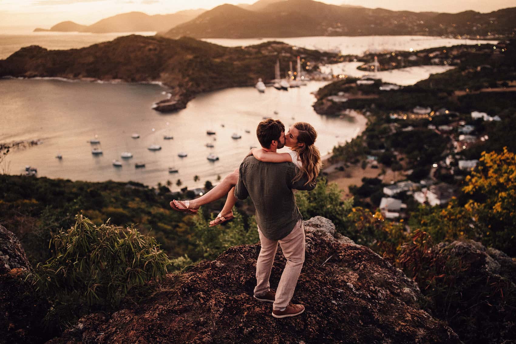 Shirley heights pre-wedding image in Antigua