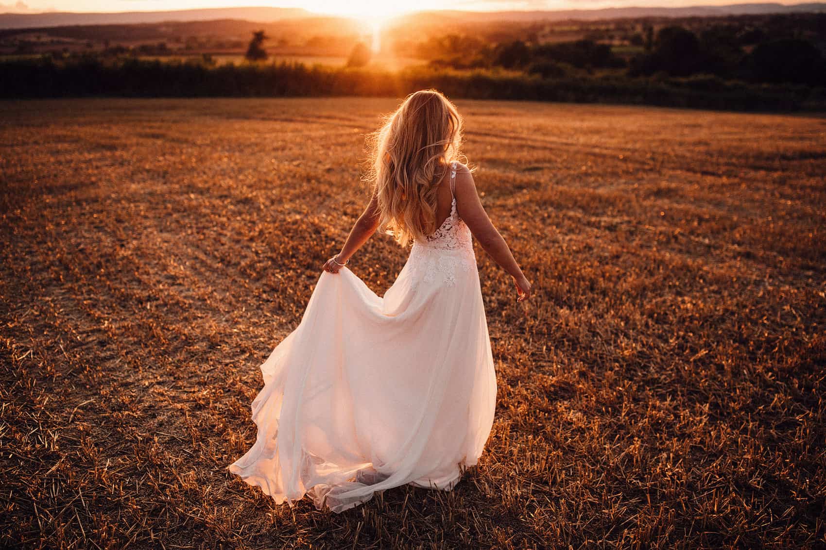 bridal fashion sunset wedding photography