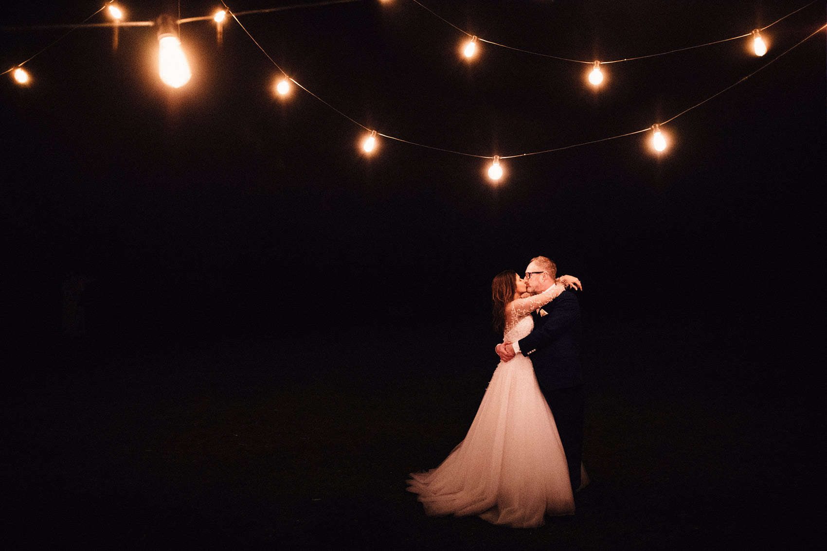 Babington house wedding photography festoon lights