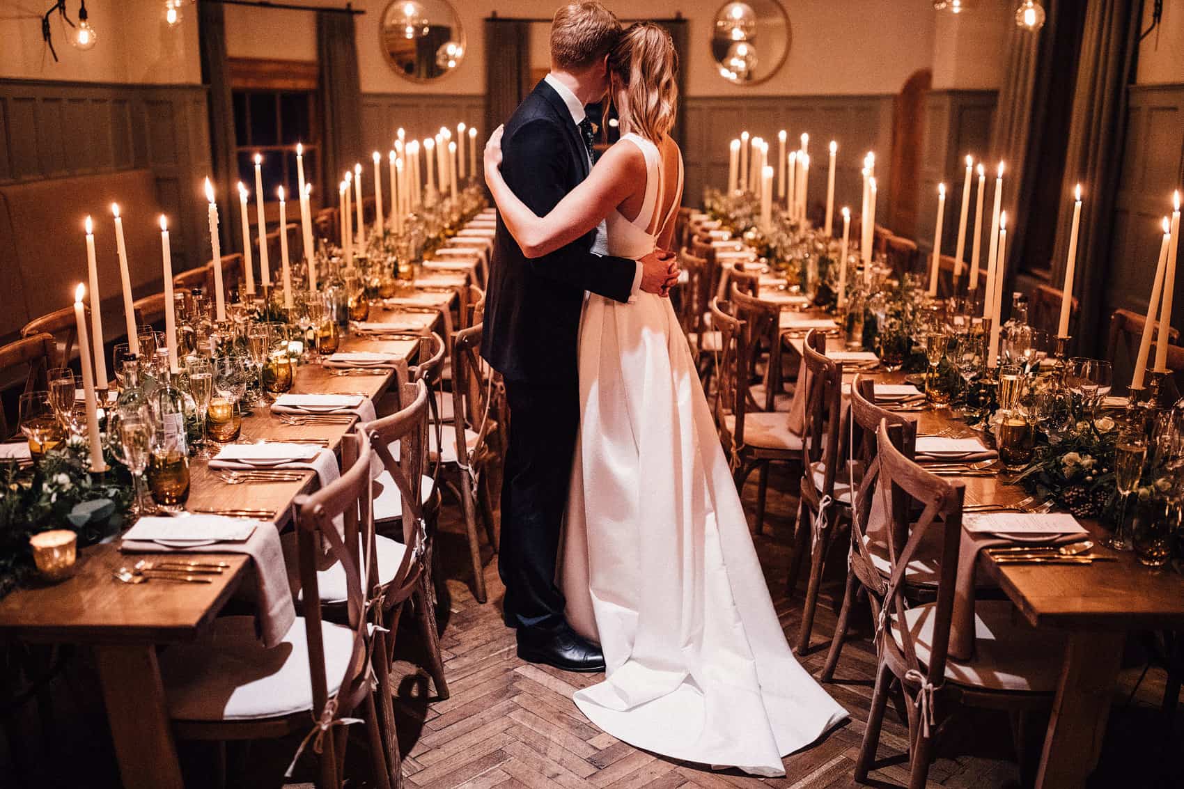 candle lit wedding tables