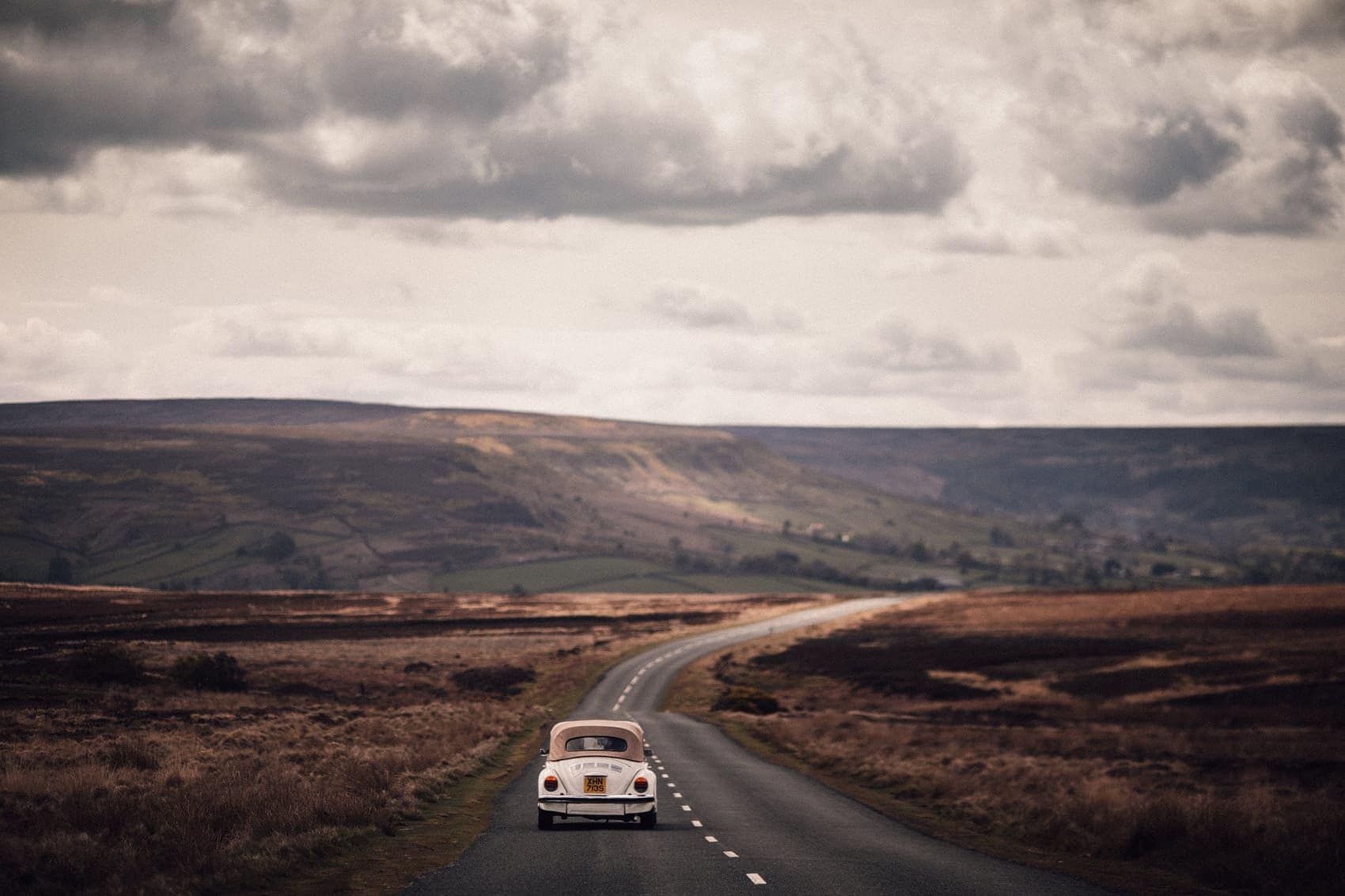 VW beetle wedding car in Yorkshire