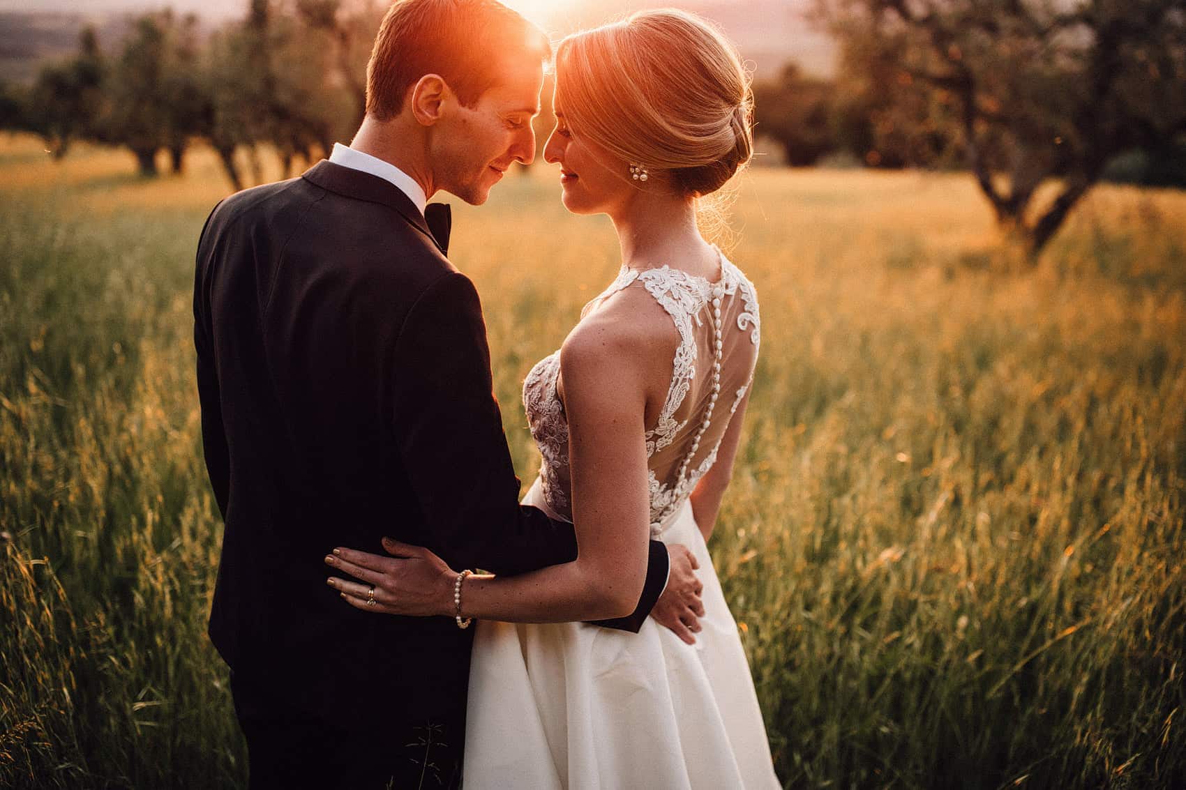 Tuscany sunset wedding photography