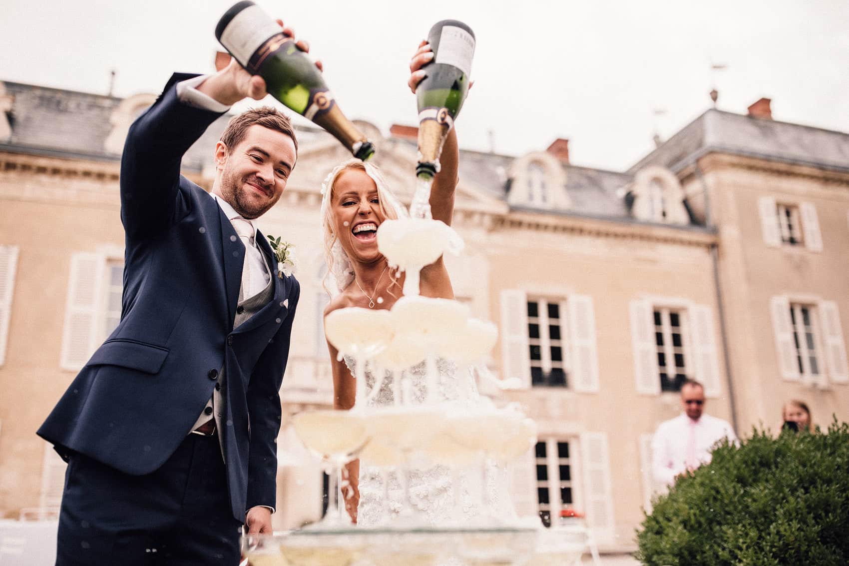 wedding champagne tower photograph