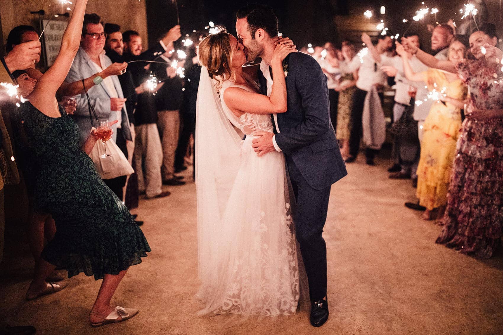 sparkler wedding photograph