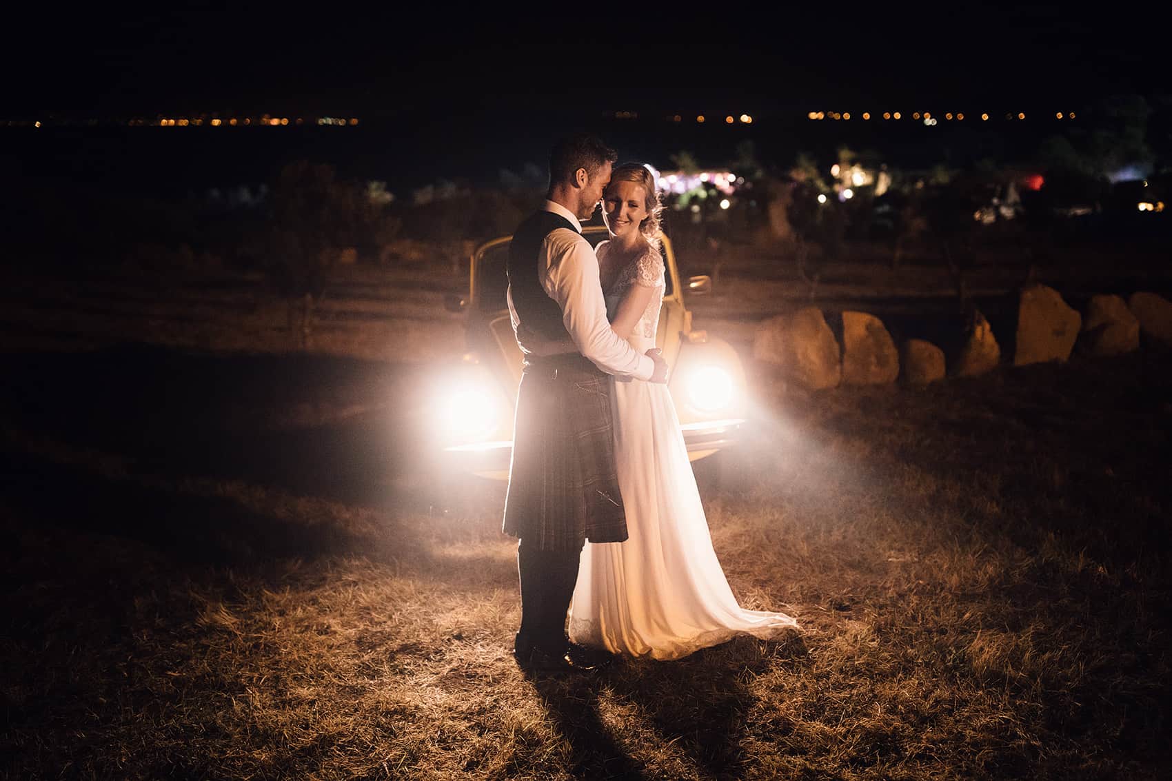 vw beetle wedding photograph