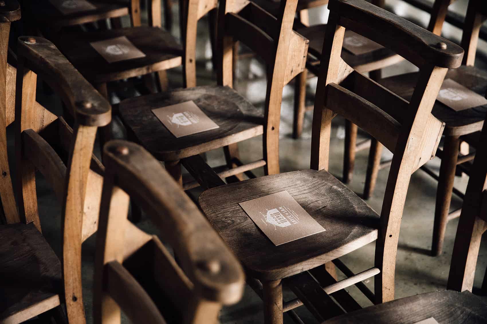 vintage wooden wedding chairs